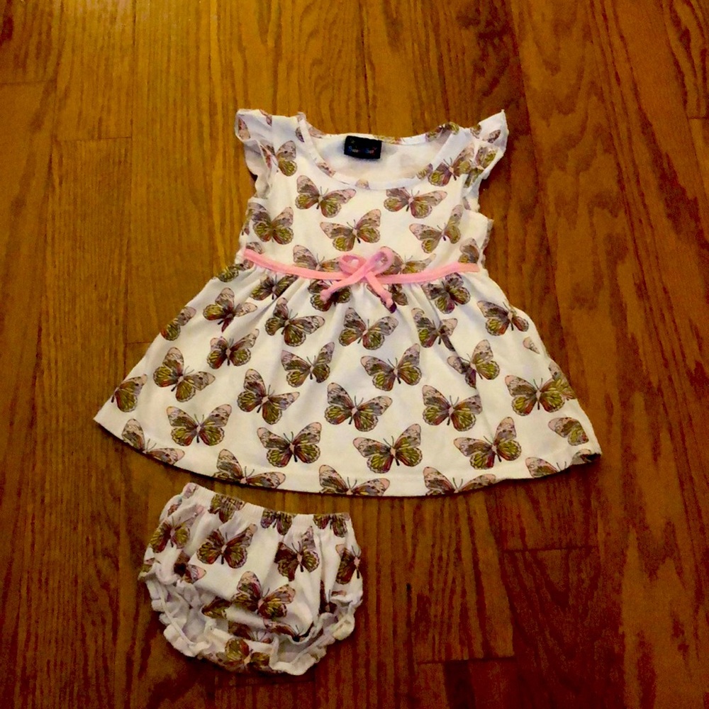 White butterfly dress with spanks